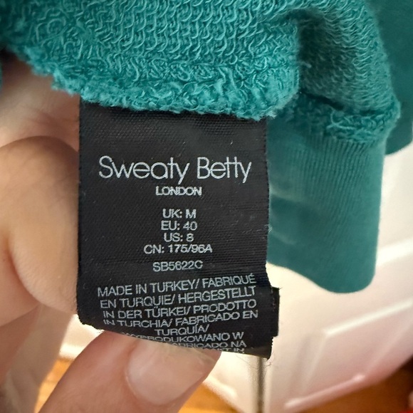 Sweaty Betty After Class Crop Green Activewear Sweatshirt Size Medium - Picture 5 of 5